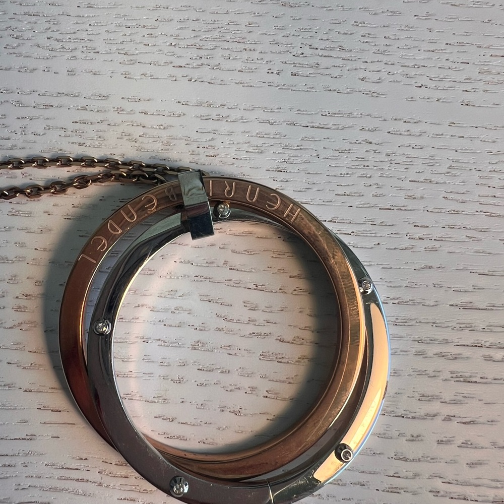 Henri Bendel Two Tone Rose Gold and Silver Necklace